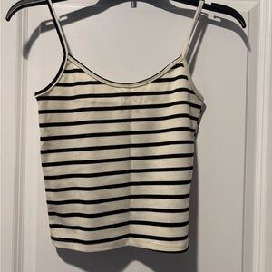 Striped Black and White Women's Top